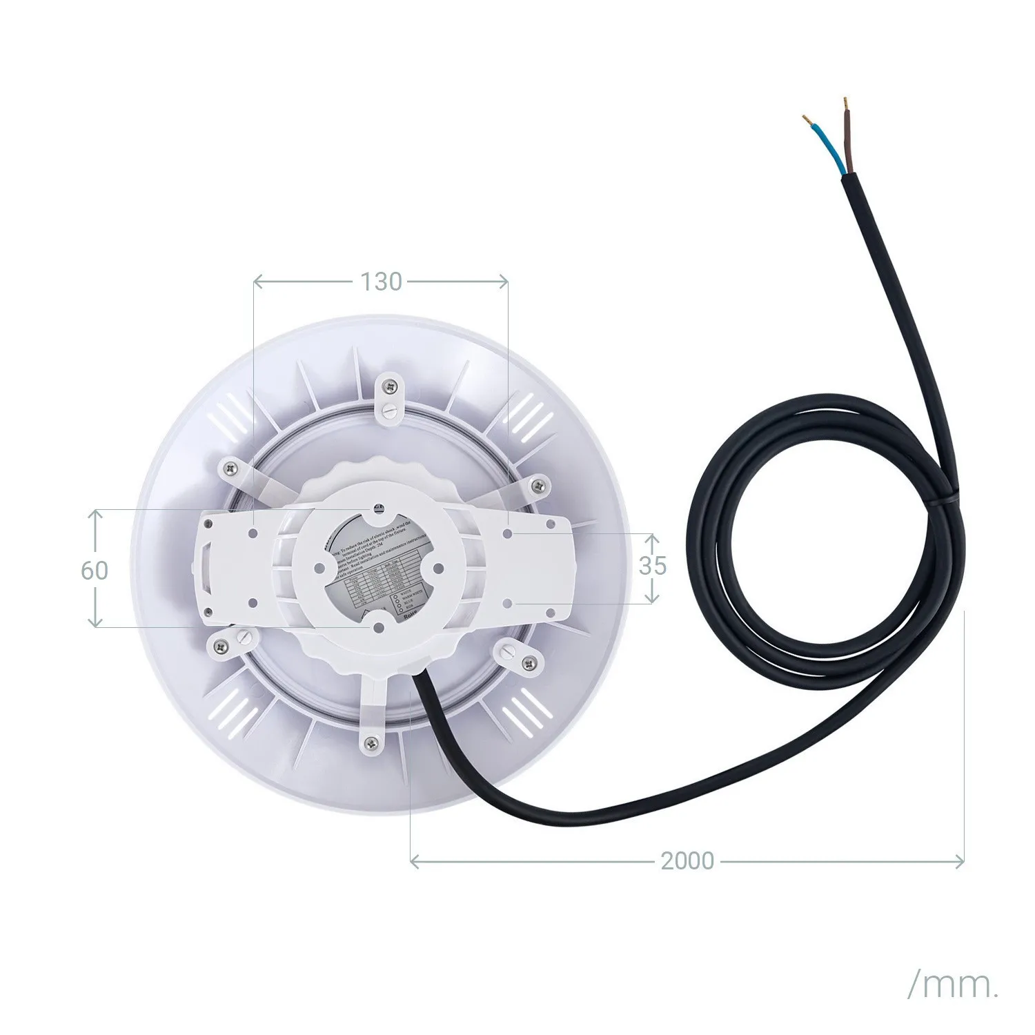 LED-Poolstrahler Oberfläche tauchfähig 12V AC IP68 35W4
