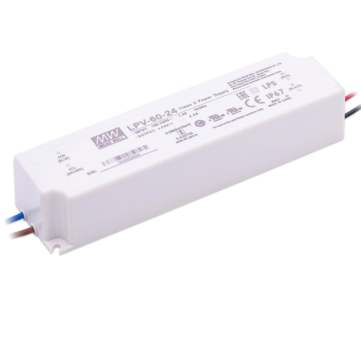 Alimentation LED Mean Well LPV-60-24 60W 24V 2.5A IP67-image 1