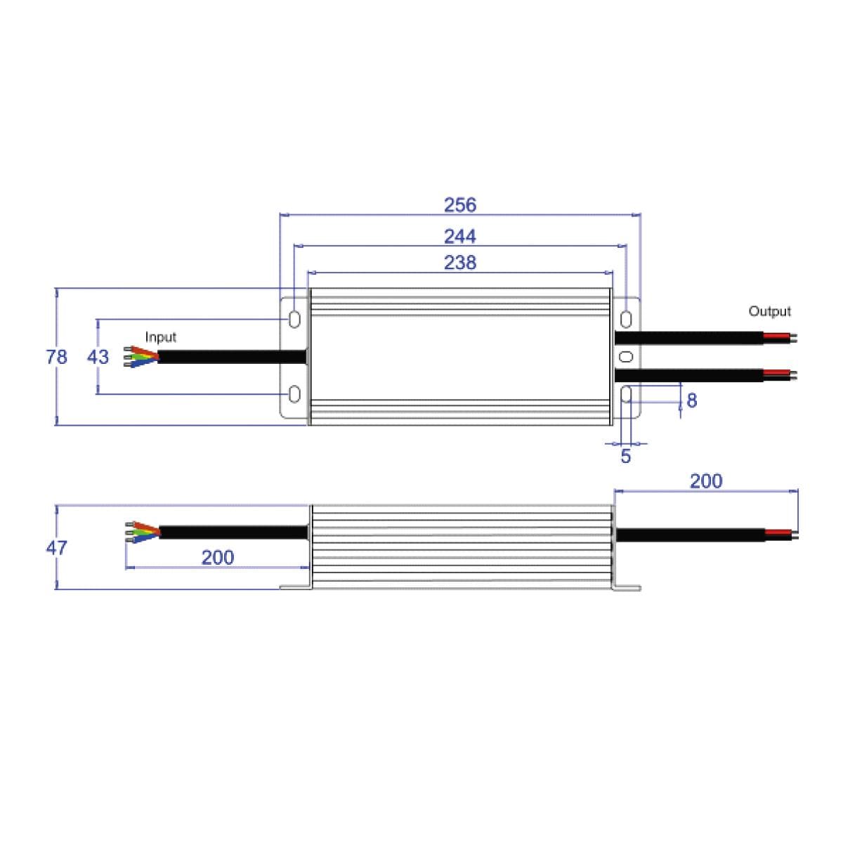LEDNetzteil200W12V166AIP66dimmbarTRIAC123