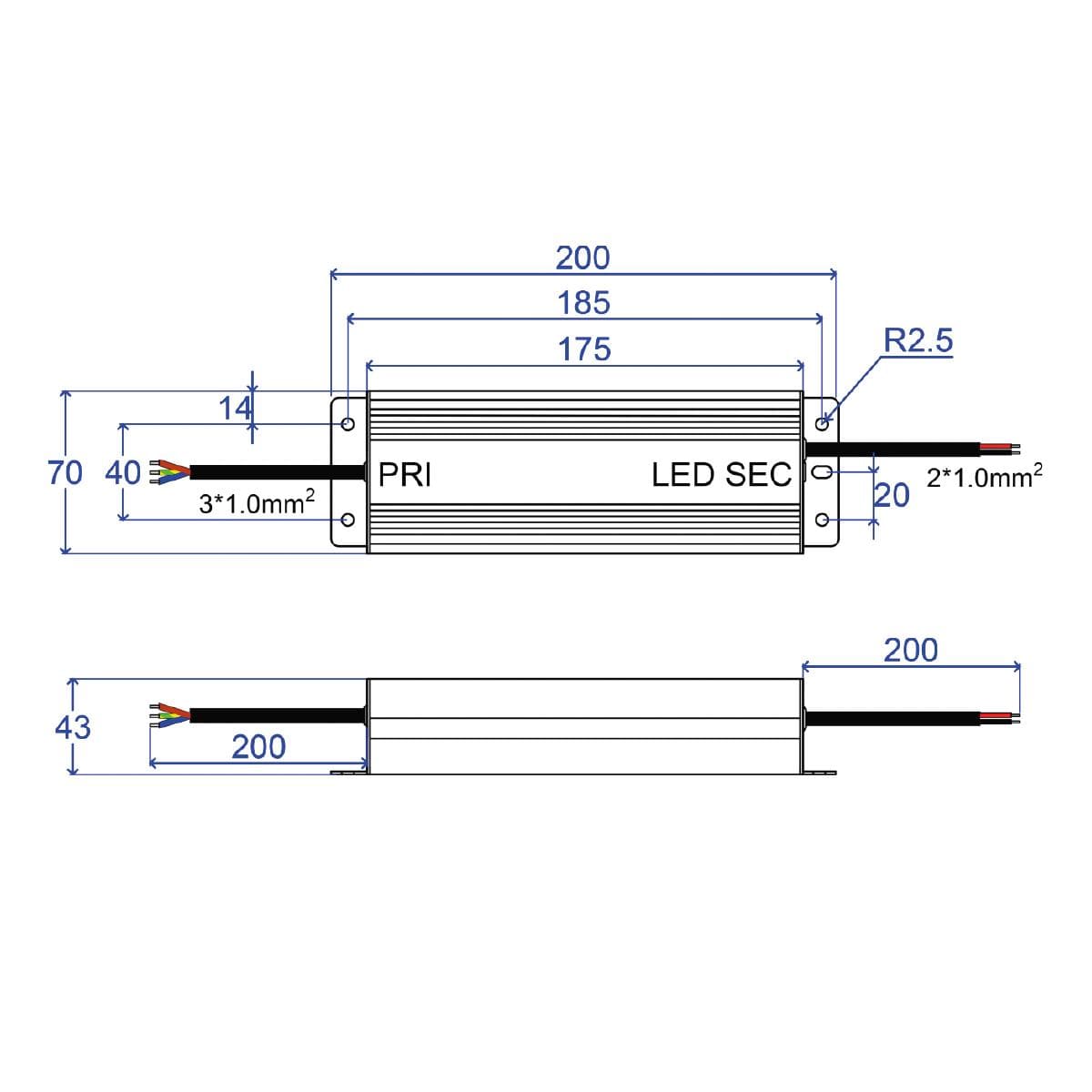 LEDNetzteil60W24V25AIP66dimmbarTRIAC31