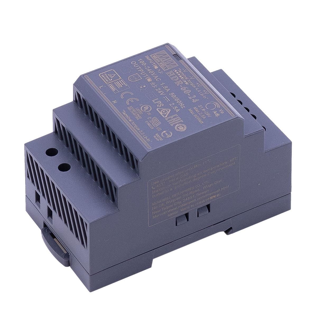 MeanWellHDR-60-24LEDHutschienen1