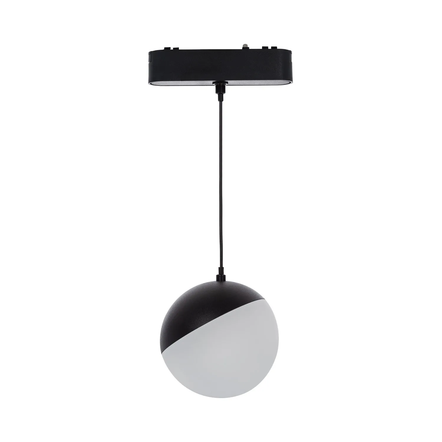 LED-Pendelleuchte für 1-Phasenmagnetschiene 25mm Super Slim 10W 48V CRI90 Schwarz Ø100 mm
