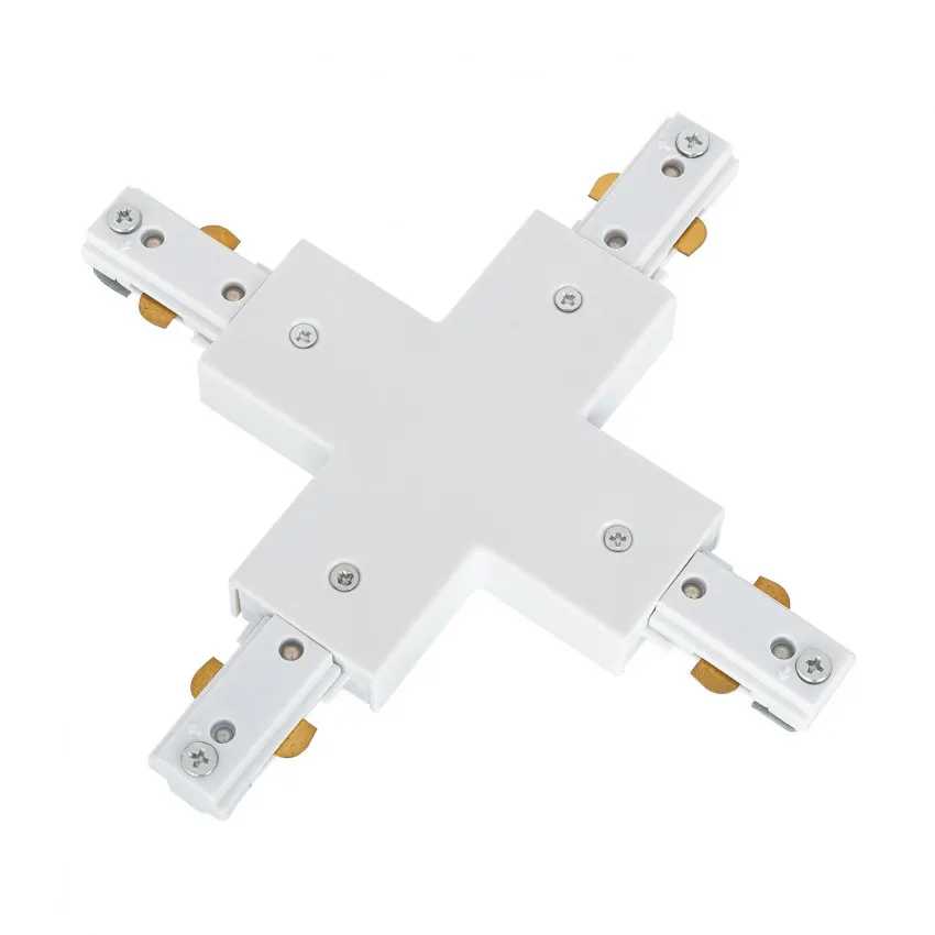 Verbindungsstück Typ X für 2-Phasenstromschienen PC Weiss