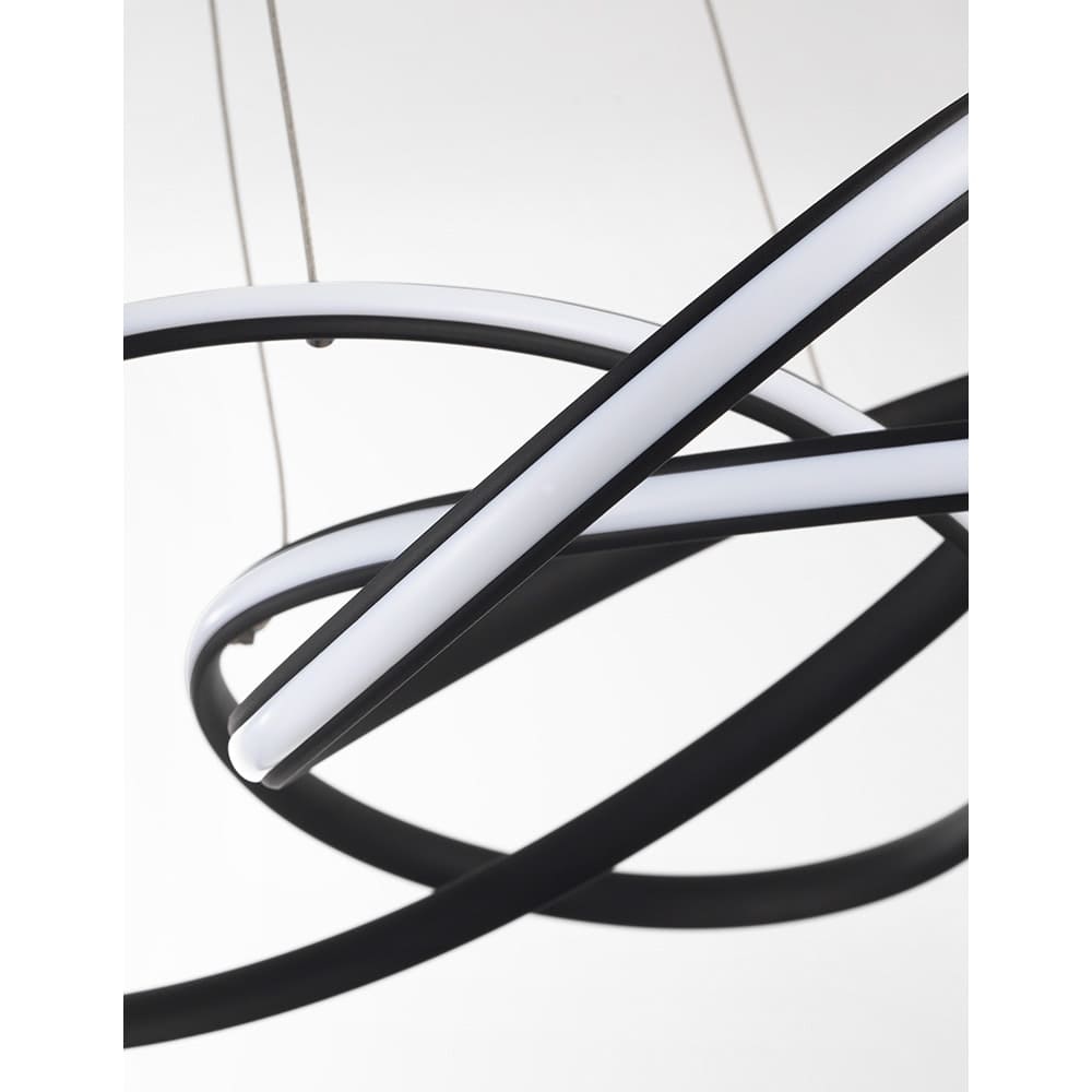 Nova Luce Treccia LED Hängeleuchte schwarz