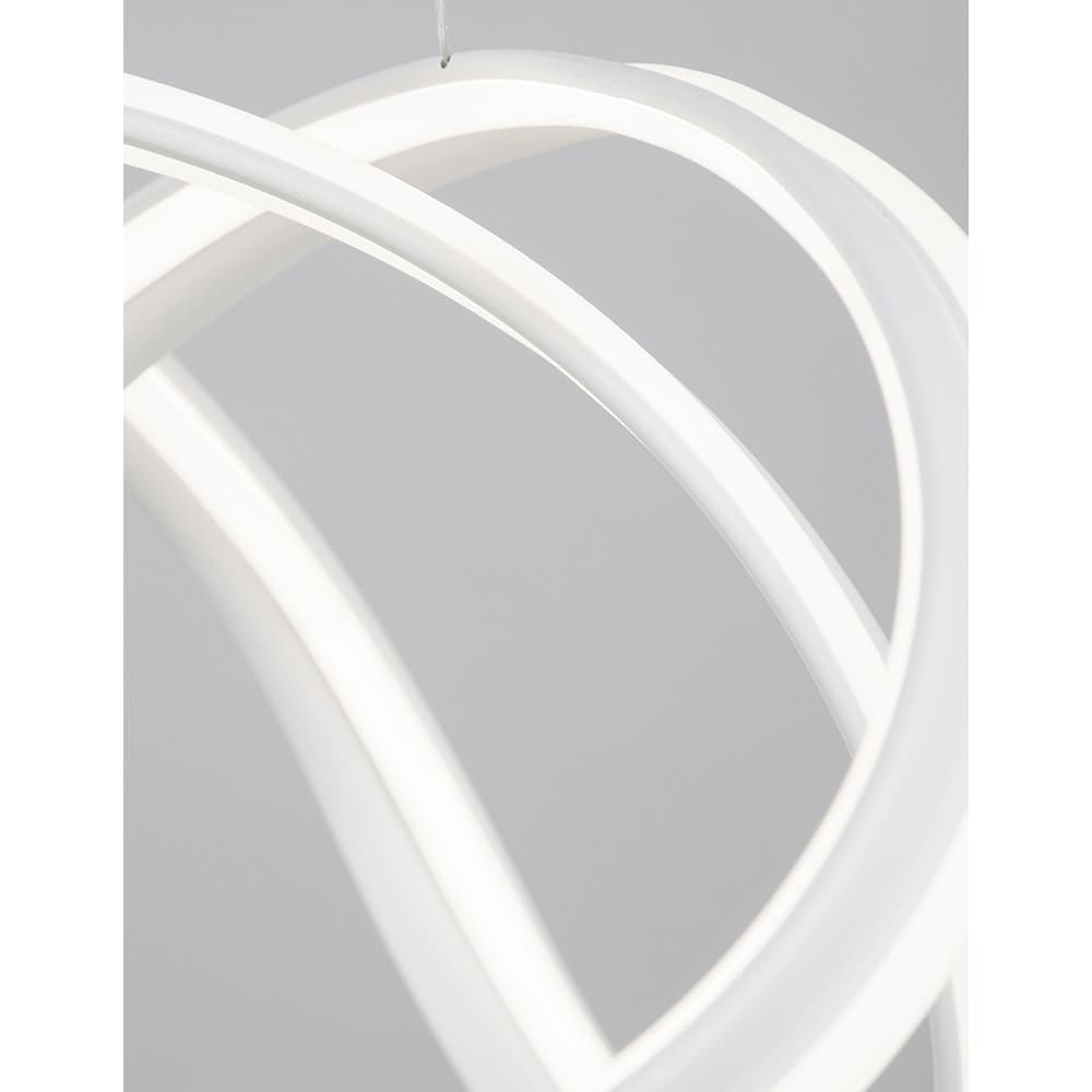 Nova Luce Truno LED Hängeleuchte Ø 52cm Geschwungen Weiss