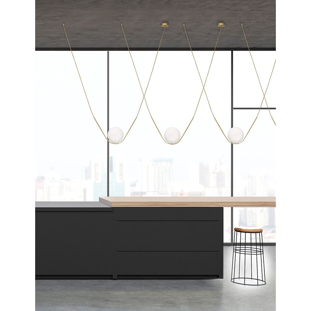 Nova Luce Vitton Kugel Hängeleuchte Messing