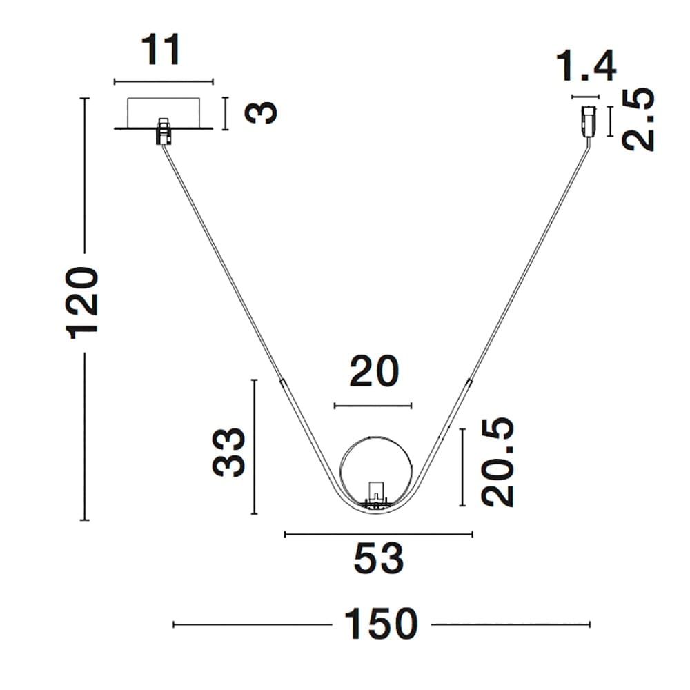 Nova Luce Vitton Kugel Hängeleuchte Messing