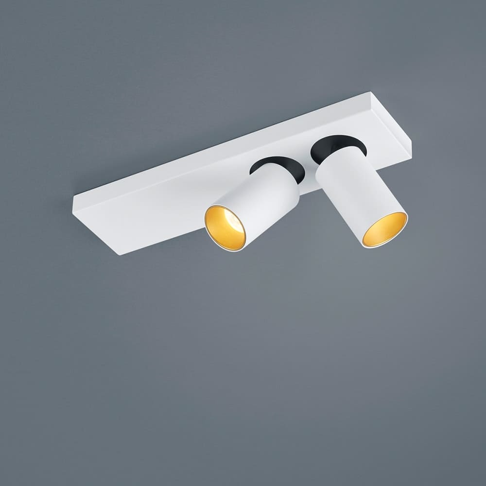 Helestra NUT LED-Deckenstrahler 2-flammig, mattweiß mit wechselbaren Reflektoren