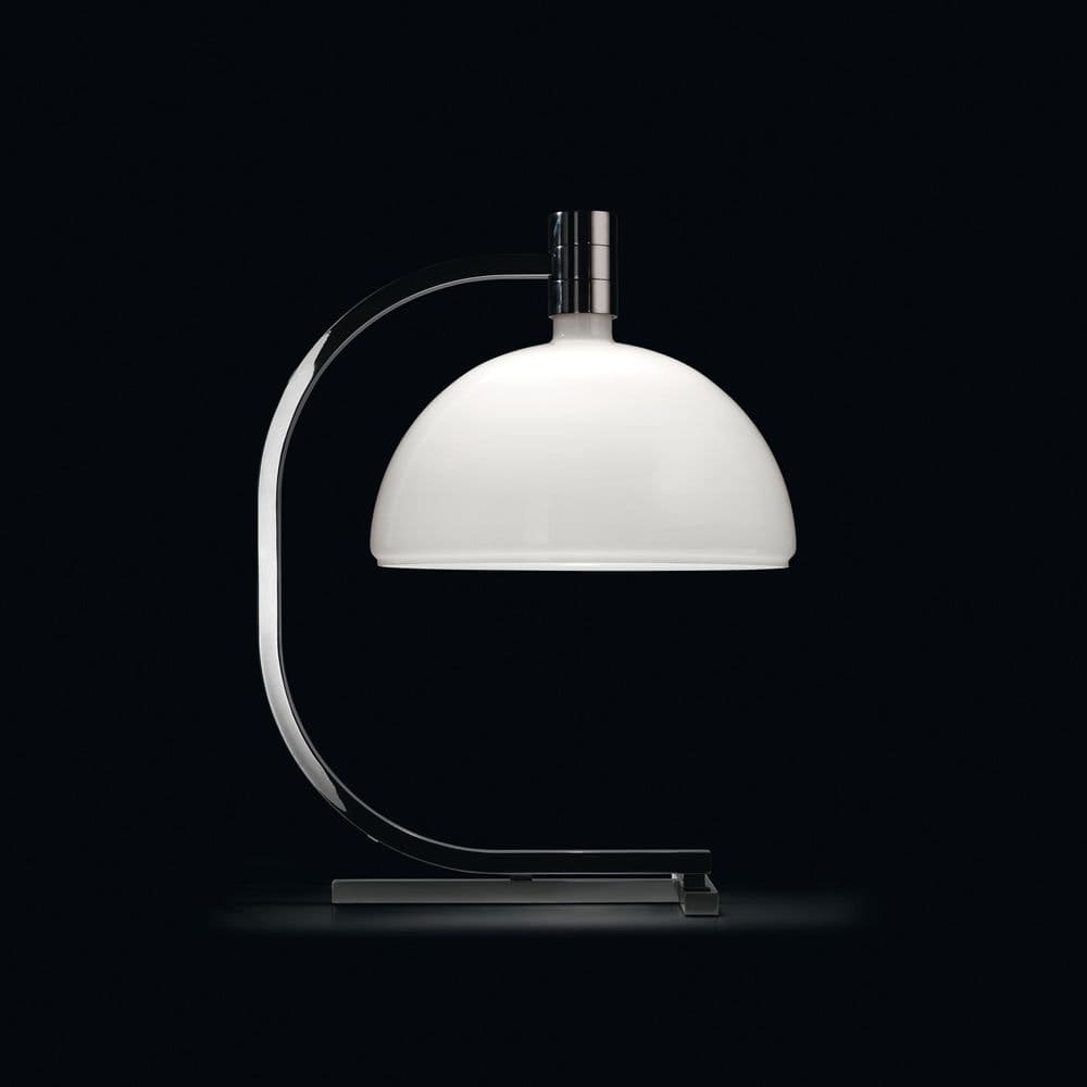 Nemo As1C Tischlampe Albini mit Glasschirm schwarz chrom