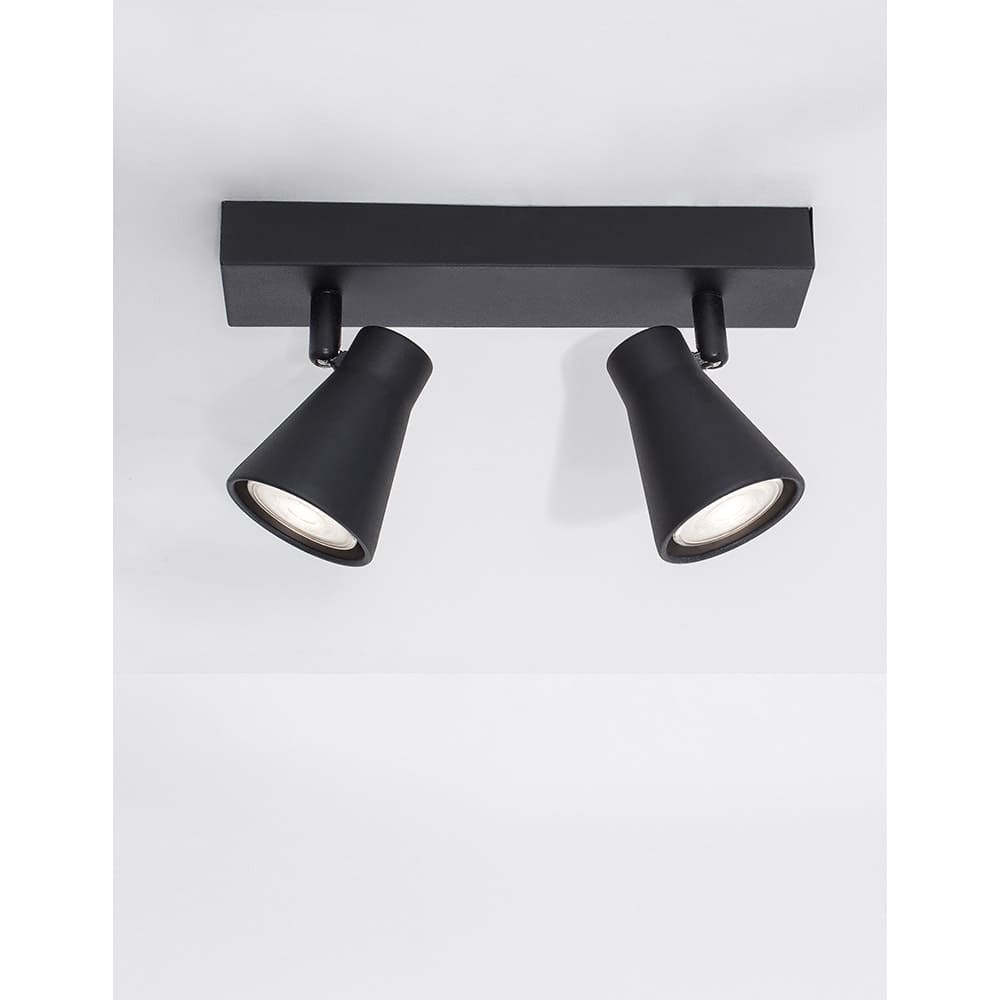 Nova Luce Dublin LED Balkenstrahler 2flammig schwarz