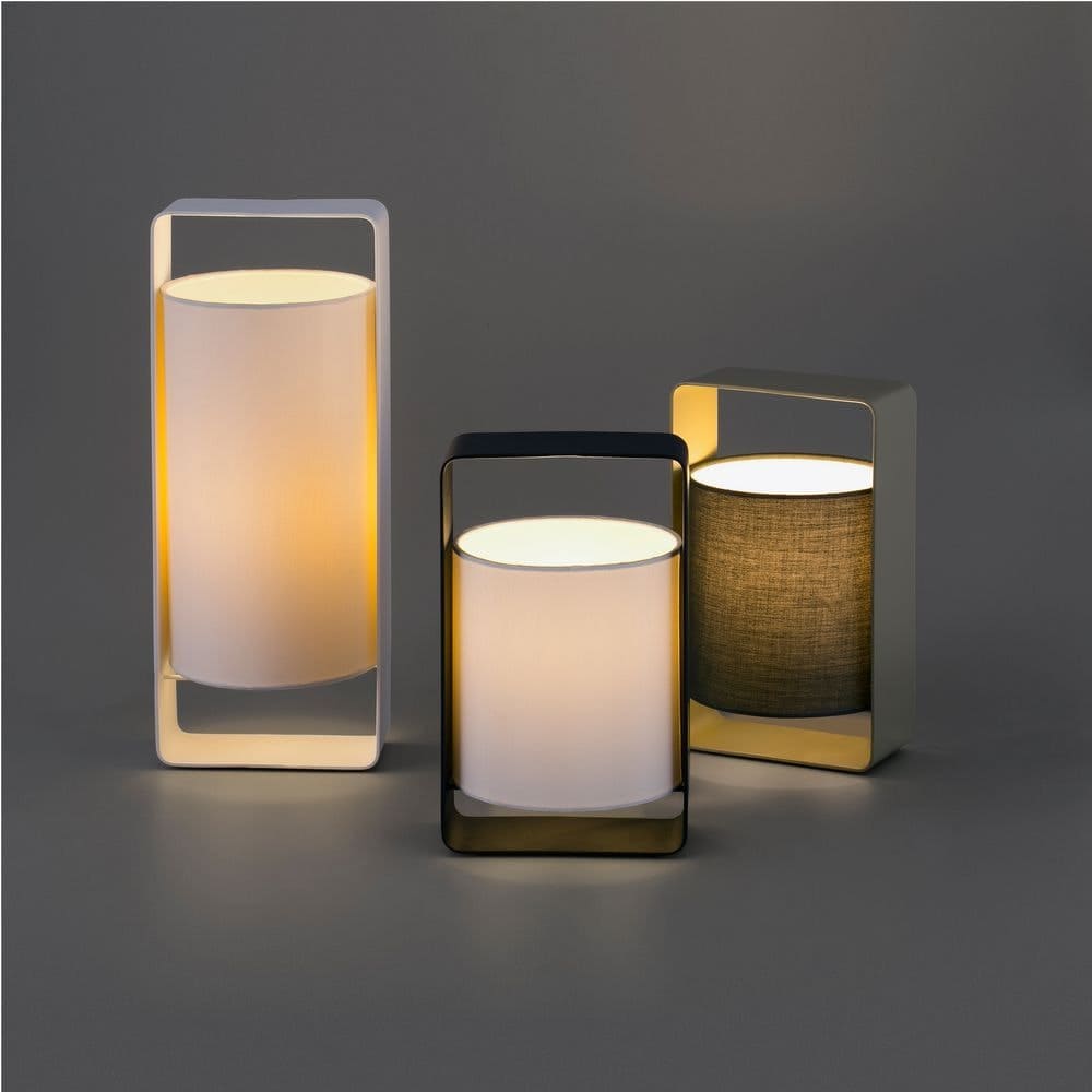 Schirm-Tischlampe LULA Schwarz, Weiß