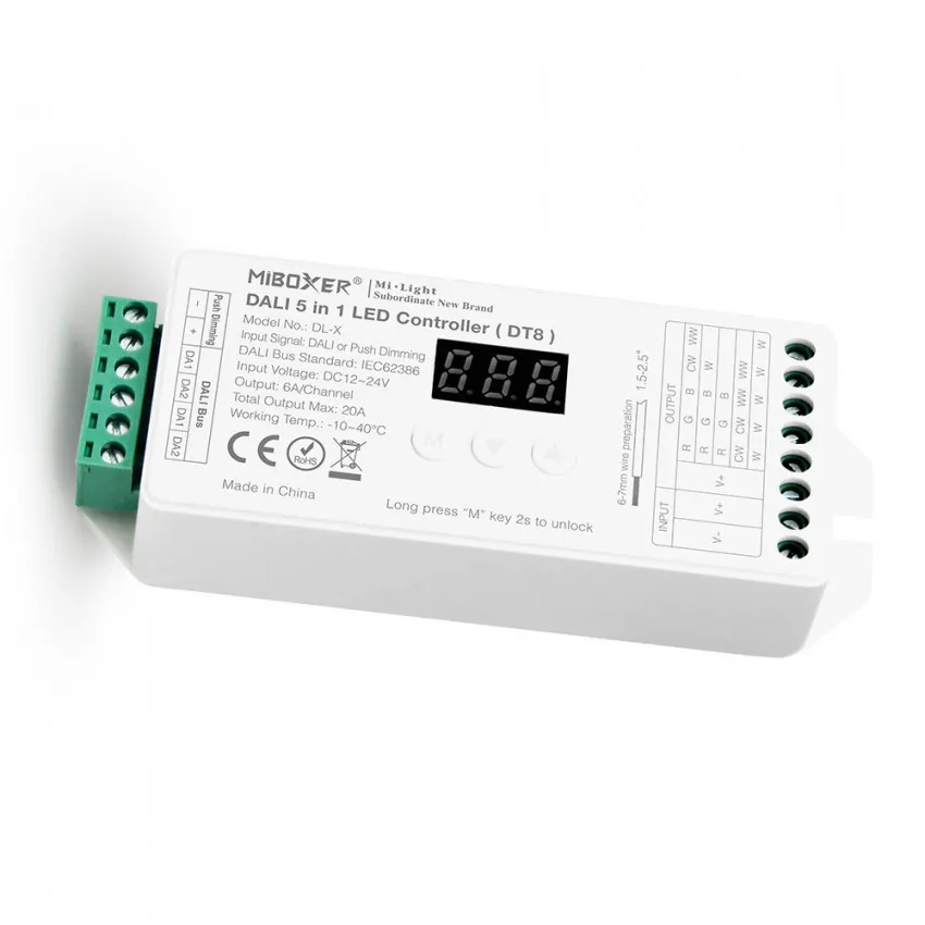 LED Dimmer Controller DL-X DALI 5 in 1 DT8 für LED-Streifen