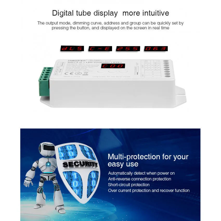 LED Dimmer Controller DL-X DALI 5 in 1 DT8 für LED-Streifen