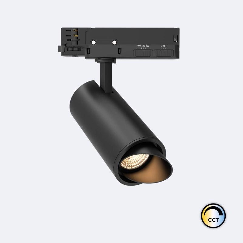 foco-carril-led-trifasico-30w-fasano-cilindro-bisel-cct-no-flicker-regulable-dali-negro
