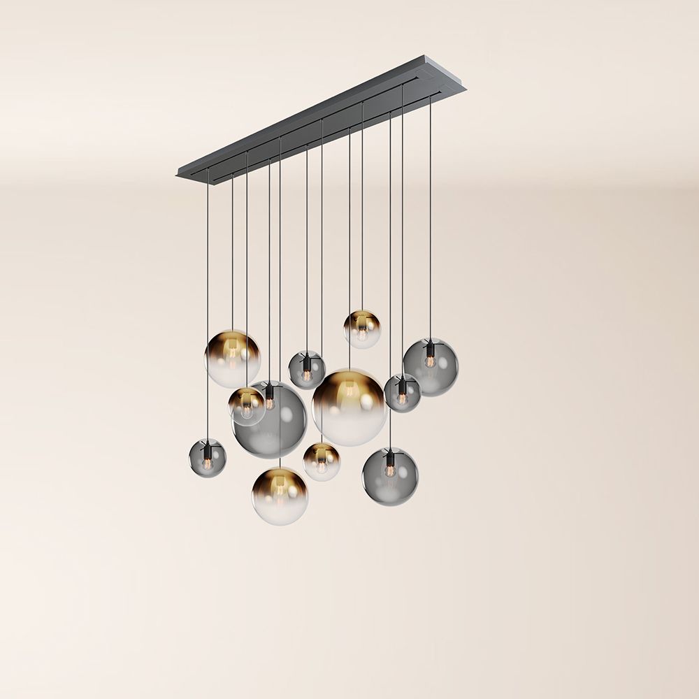 s-luce-Orb-Esszimmerlampe- GOLDVERERLAUF RAUCH SCHWARZ