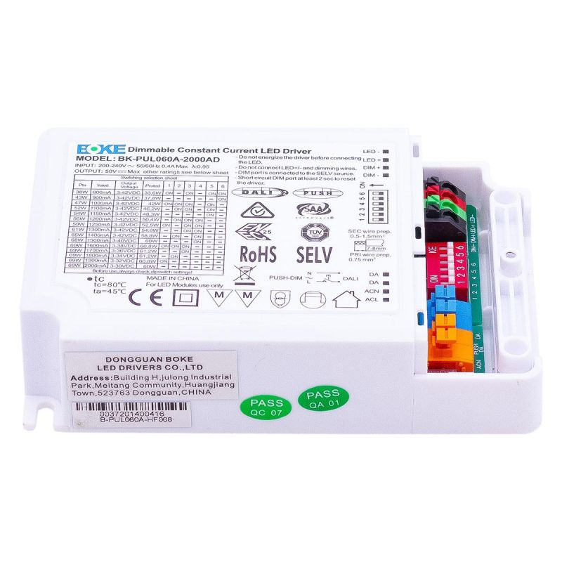 LEDTreiber60W3-42V08-2AIP20dimmbarDALI1-10VPUSHBOKEBK-PUL060A-2000ADKonstantstromCC-18227_800x800