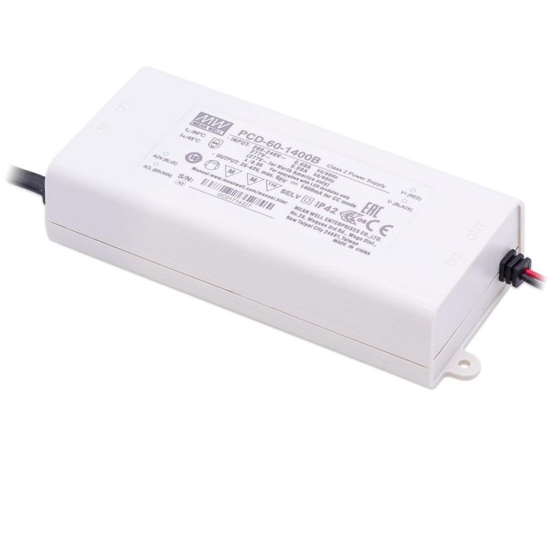 MeanWellPCD-60-1400BLEDTreiberdimmbarTRIAC25-43V1400mAKonstantstromCC-17333_800x800