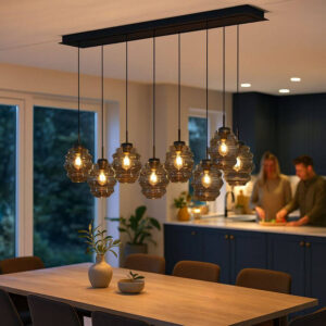LED Pendelleuchte über Kücheninsel dimmbar