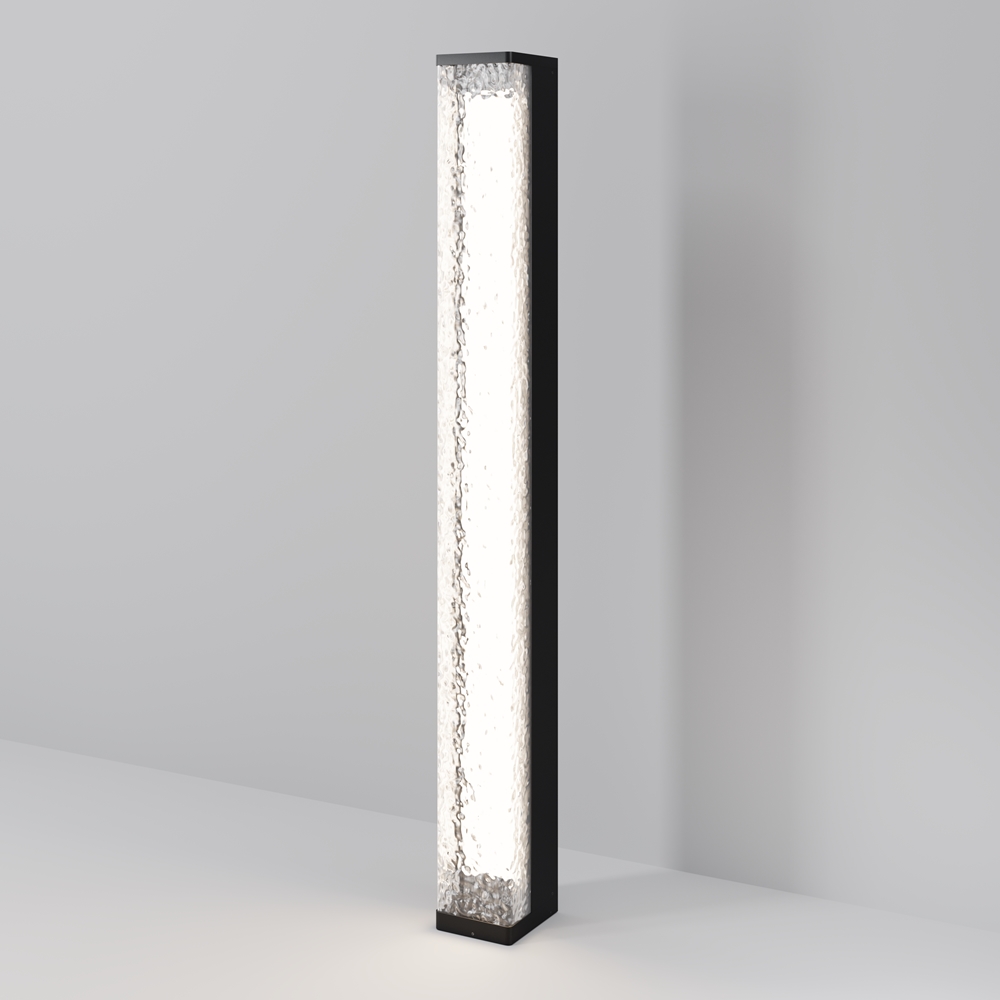 RENDER_Main_Image_O142FL_L18BK_low Borne lumineuse LED Floeva 80cm 18W 3000K IP65 noire pour jardin, allée, terrasse et éclairage paysager