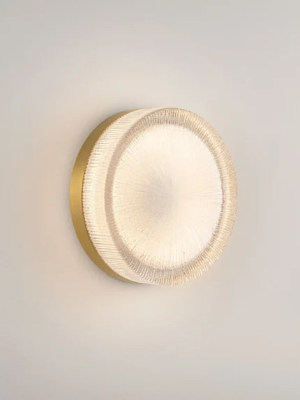 Nova Luce Carla LED Wandleuchte Ø16 cm Messing-Gold im Schlafzimmer