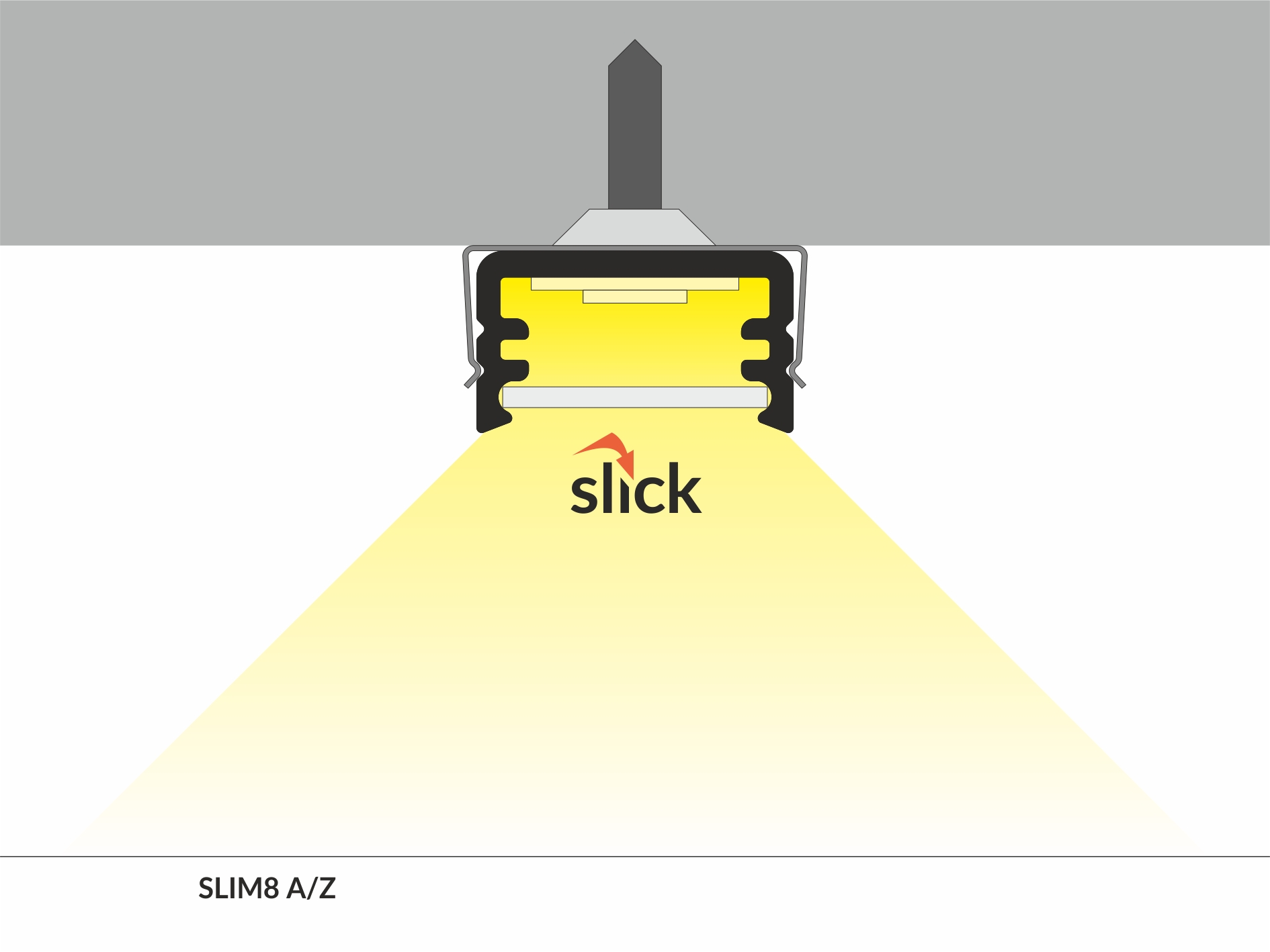 LED Alu Aufbauprofil SLIM8 A C2/Z 1m Alu-eloxiert