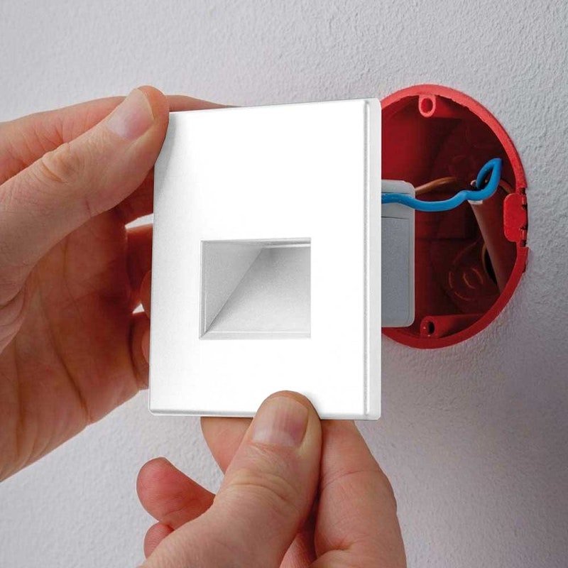 LED Wandeinbauleuchte Box 8 x 8cm 116lm Alu-Matt