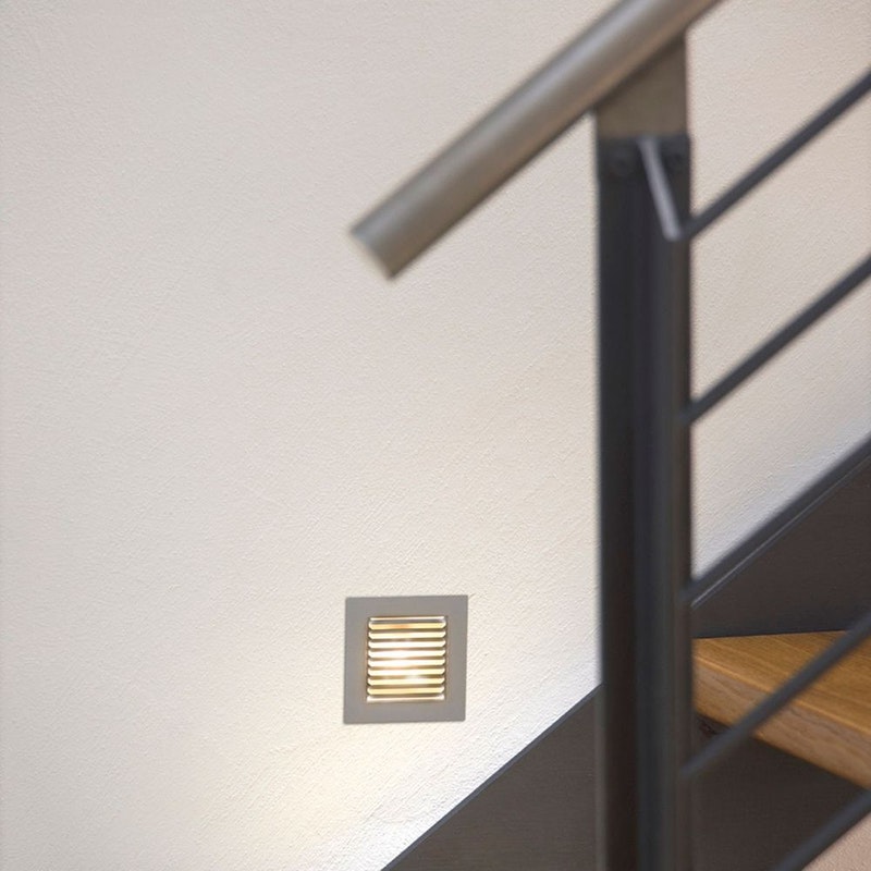 SLV Flat Frame Curve Einbauleuchte eckig Silbergrau G4 max. 20W