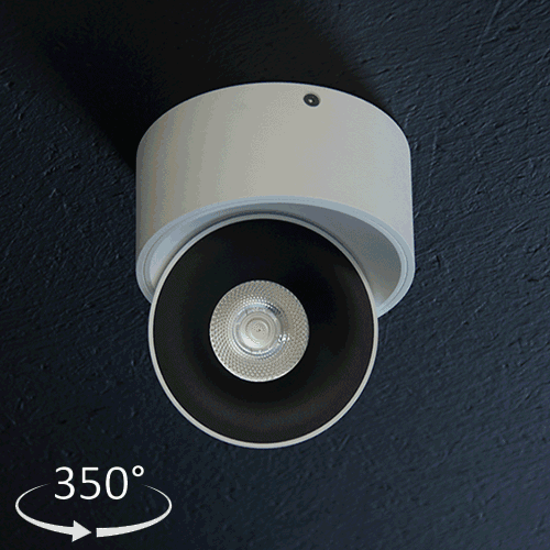 LED Aufbauspot Santa schwenkbar & dimmbar 980lm Warmweiss 3000K Weiß, Schwarz