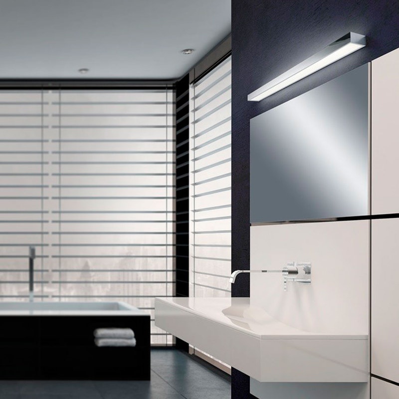 LED Wandlampe Theia Lichtboard 120cm IP44 Chrom, Glas