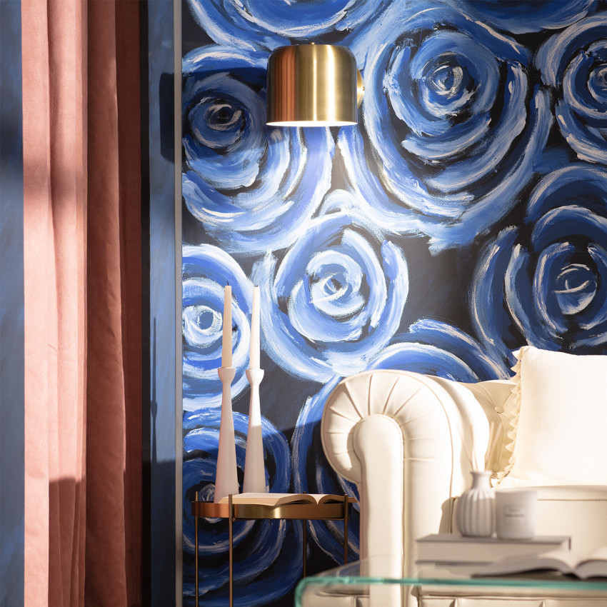 Wandleuchte DJANITT aus Goldmetall orientierbar