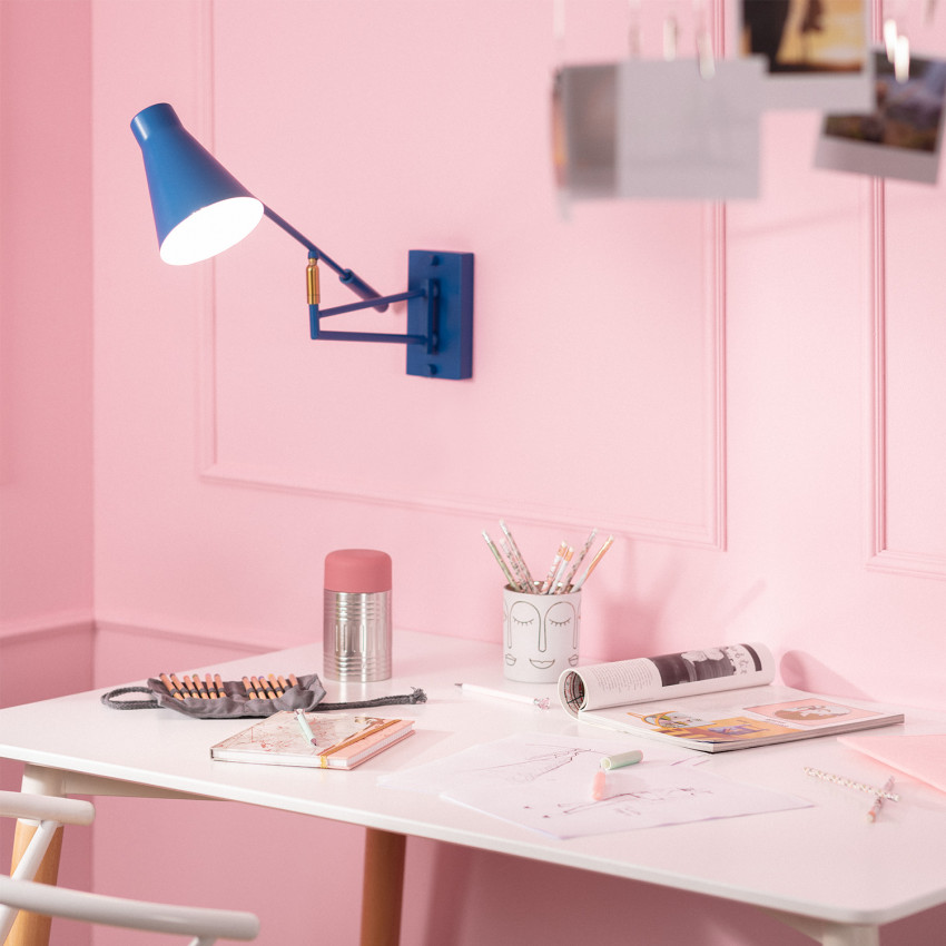 Wandleuchte CLIFF aus Metall blau