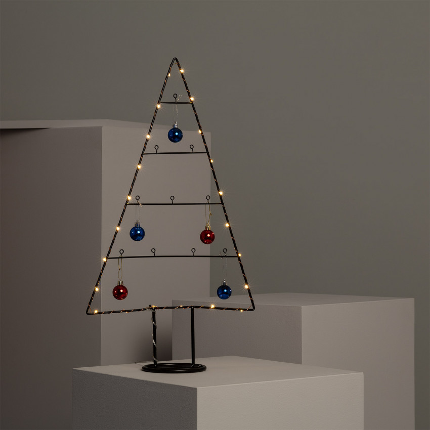 LED-Weihnachtsbaum aus Aluminium mit Batterie schwarz