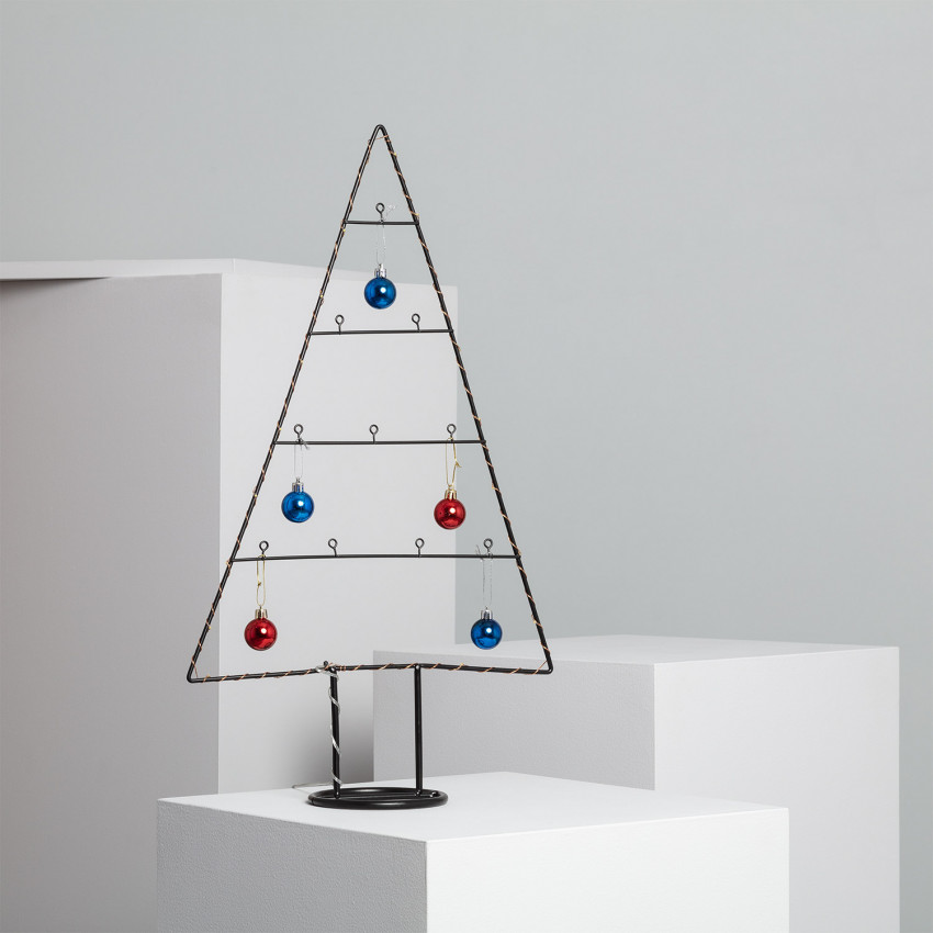 LED-Weihnachtsbaum aus Aluminium mit Batterie schwarz