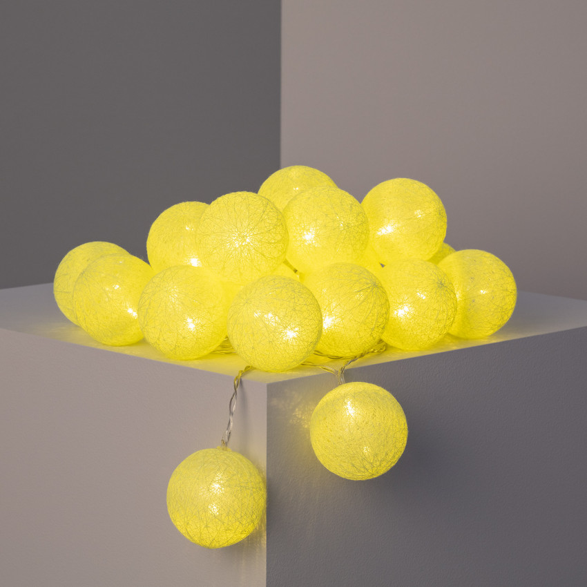 LED Girlande 20 Kugel Lemon