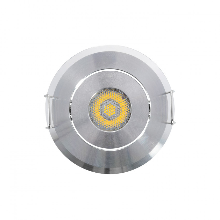 LED Downlight Einbauleuchte COB Schwenkbar 1W Silber Ausschnitt Ø45mm