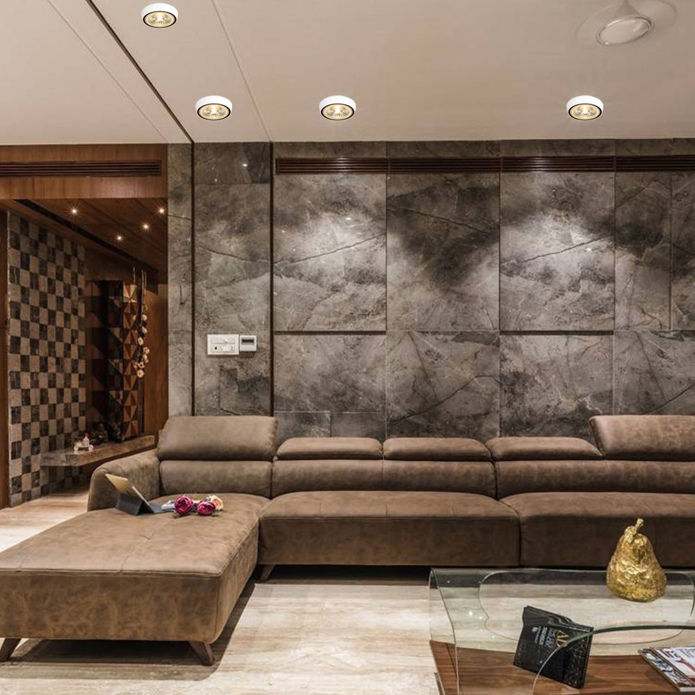 LED Aufbauspot Santa flach- & dimmbar 1056lm Warmweiß 3000K Weiss IP65