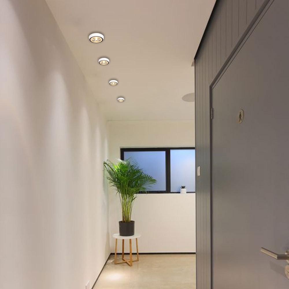 LED Aufbauspot Santa flach- & dimmbar 1056lm Warmweiß 3000K Weiss IP65