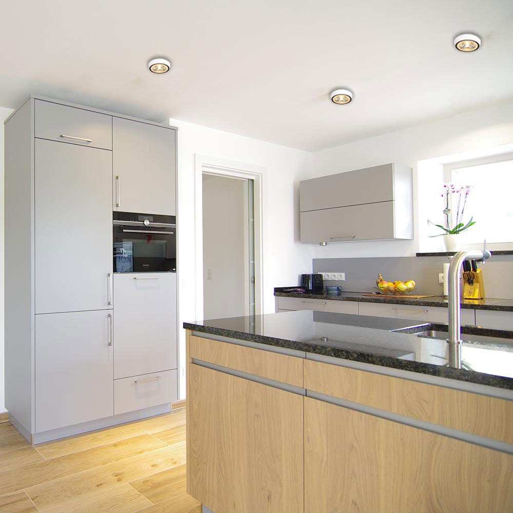 LED Aufbauspot Santa flach- & dimmbar 1056lm Warmweiß 3000K Weiss IP65