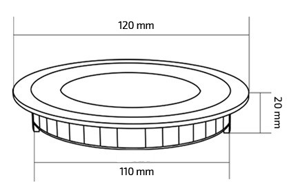 LED-Deckeneinbauleuchte Rund Super Slim 6W Ausschnitt Ø110mm
