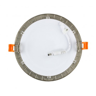 LED-Deckeneinbauleuchte Rund SuperSlim 6W Silber Rahmen Ausschnitt Ø110mm