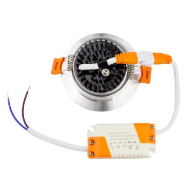 LED Strahler Downlight Schwenkbar Rund COB 7W Silber Ausschnitt Ø 70mm