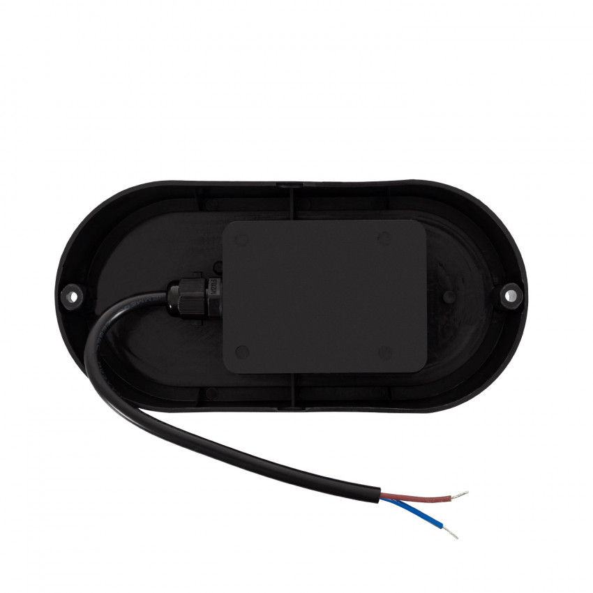 LED-Deckenleuchte 15W Oval Hublot Schwarz IP65