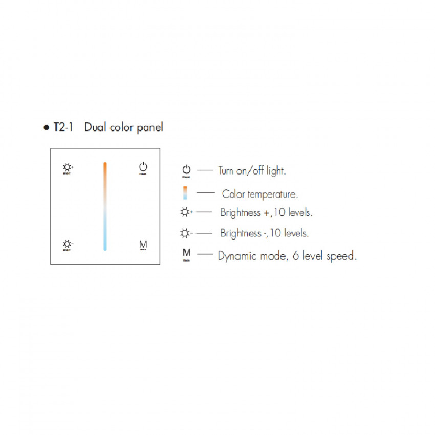 Touch Panel mit RF-Dimmer für LED-Streifen CCT