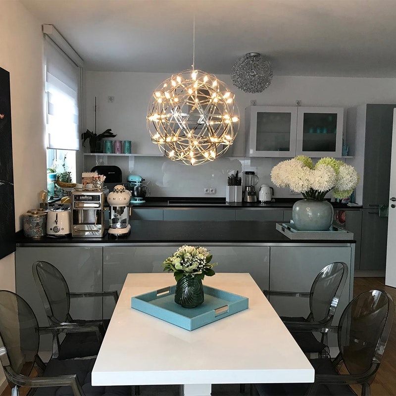 s.LUCE pro Atom 70 dimmbare LED-Pendelleuchte Metallkugel