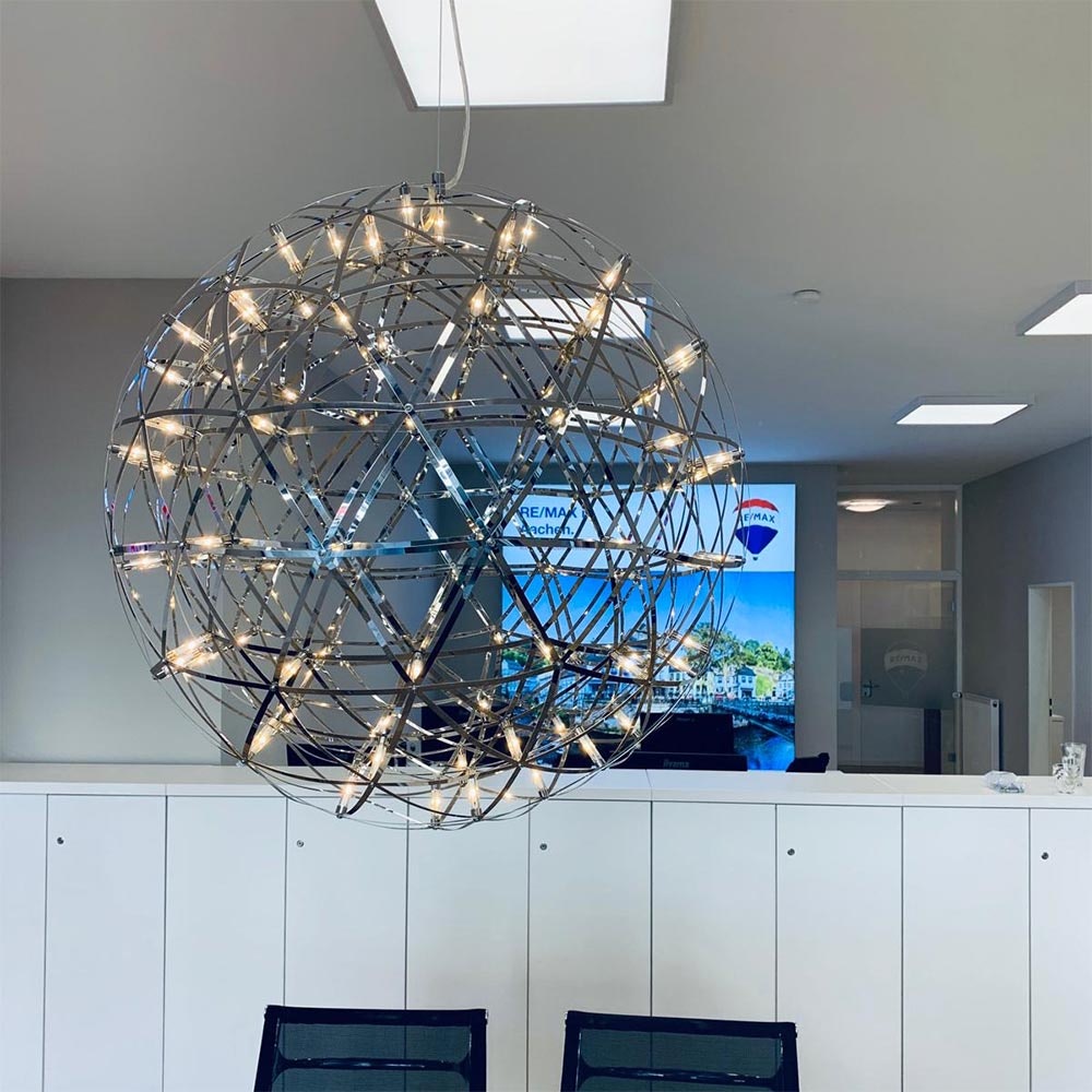 s.LUCE pro Atom 50 LED-Hängeleuchte Metallkugel 1134lm Chrom