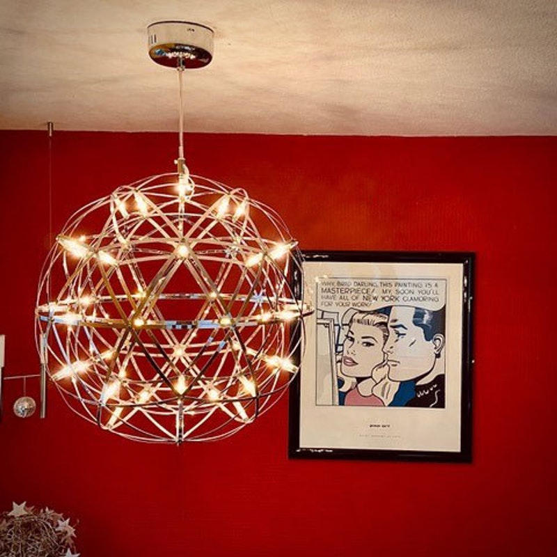 s.LUCE pro Atom 50 LED-Hängeleuchte Metallkugel 1134lm Chrom