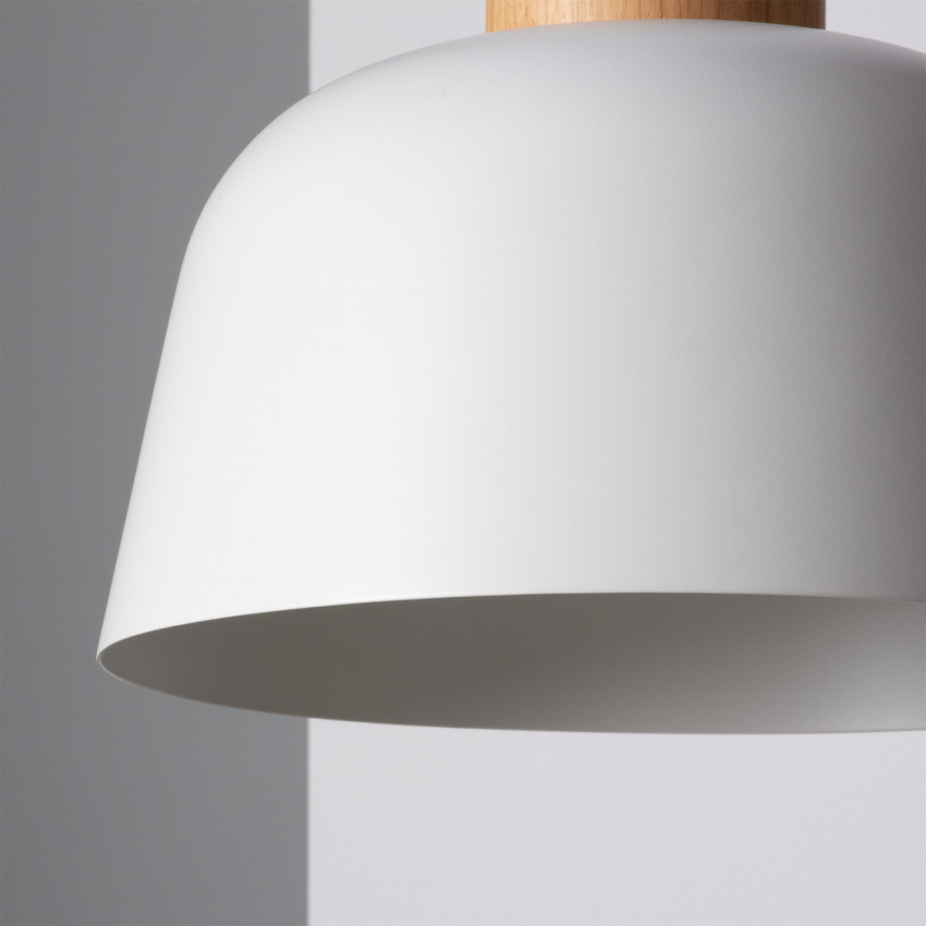 Pendelleuchte VIACHO aus Metall & Holz -Weiss