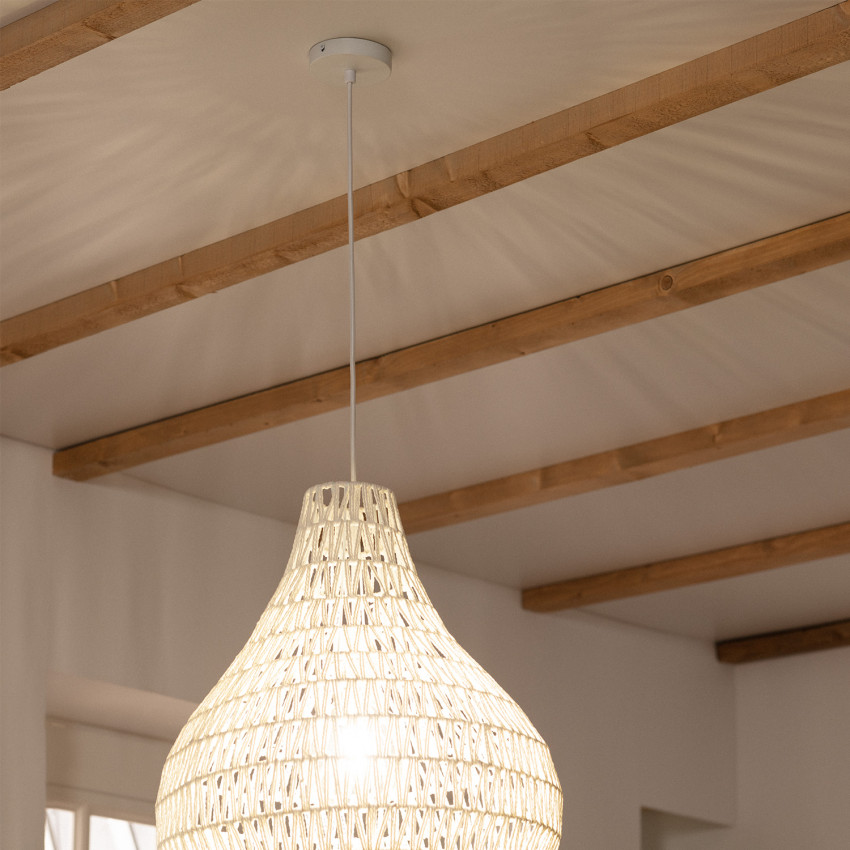 Hängeleuchte CASTELA aus Metall-seil Weiss