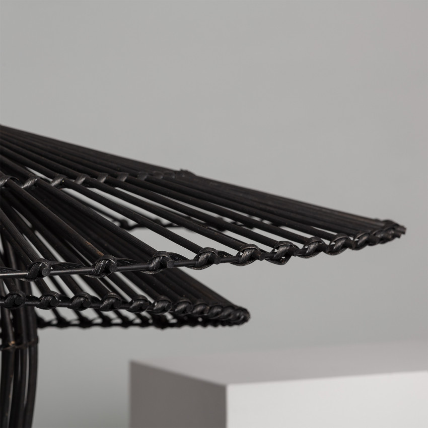 Hängeleuchte SAIL TRAPEZ aus Bambus Schwarz