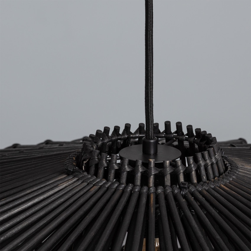 Hängeleuchte SAIL TRAPEZ aus Bambus Schwarz